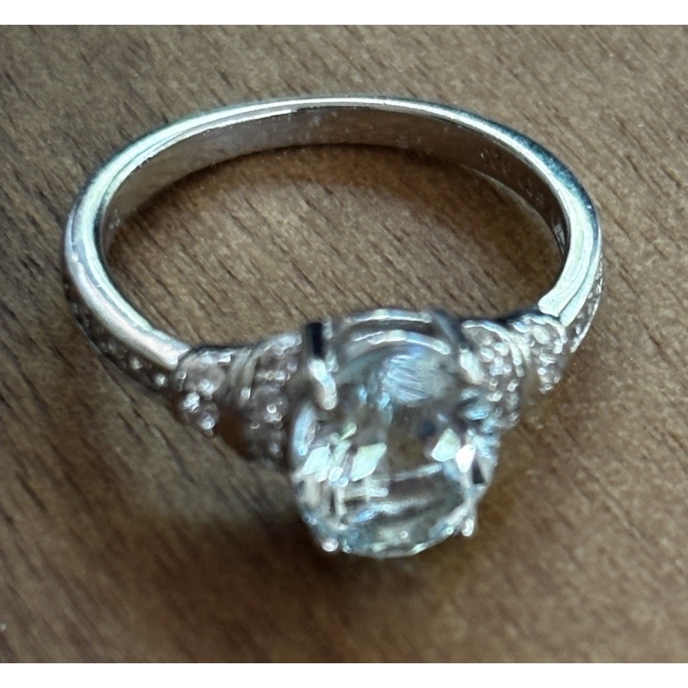 Beautiful Aquamarine 925 Sterling Silver Ring Size 6